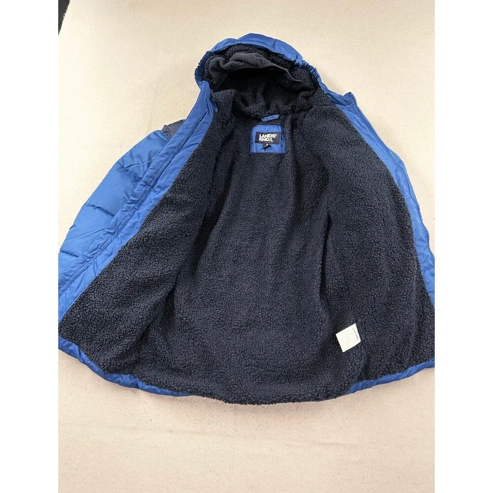 Boys Lands End Puffer Lined Fleece Jacket